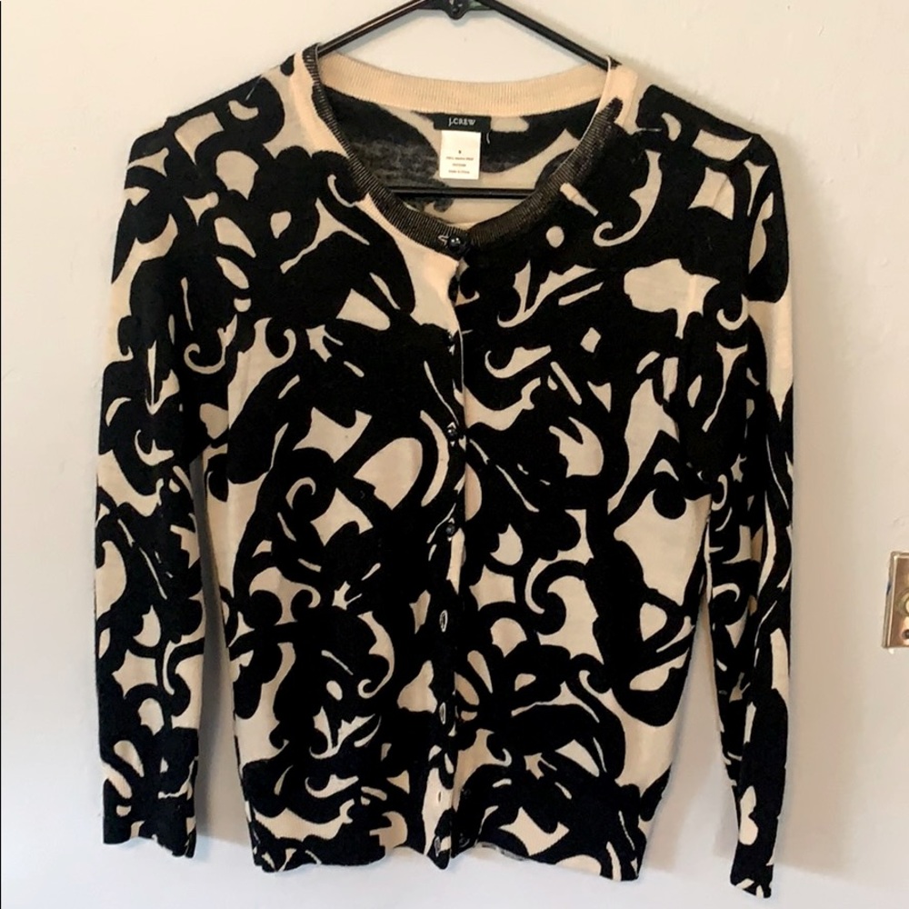 J. Crew merino wool printed cardigan
